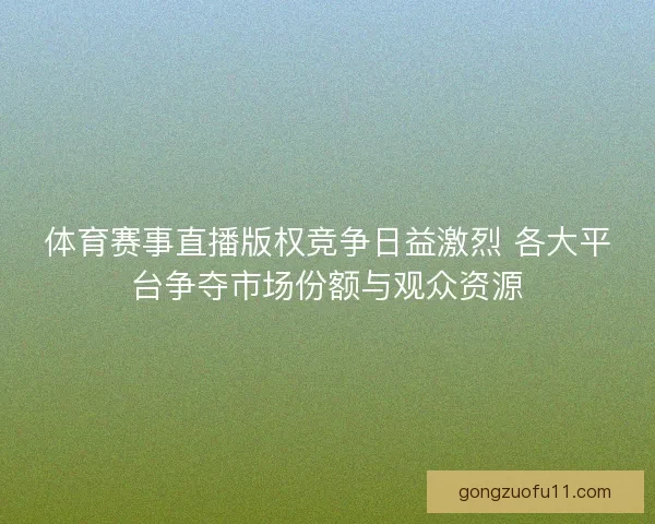 体育赛事直播版权竞争日益激烈 各大平台争夺市场份额与观众资源